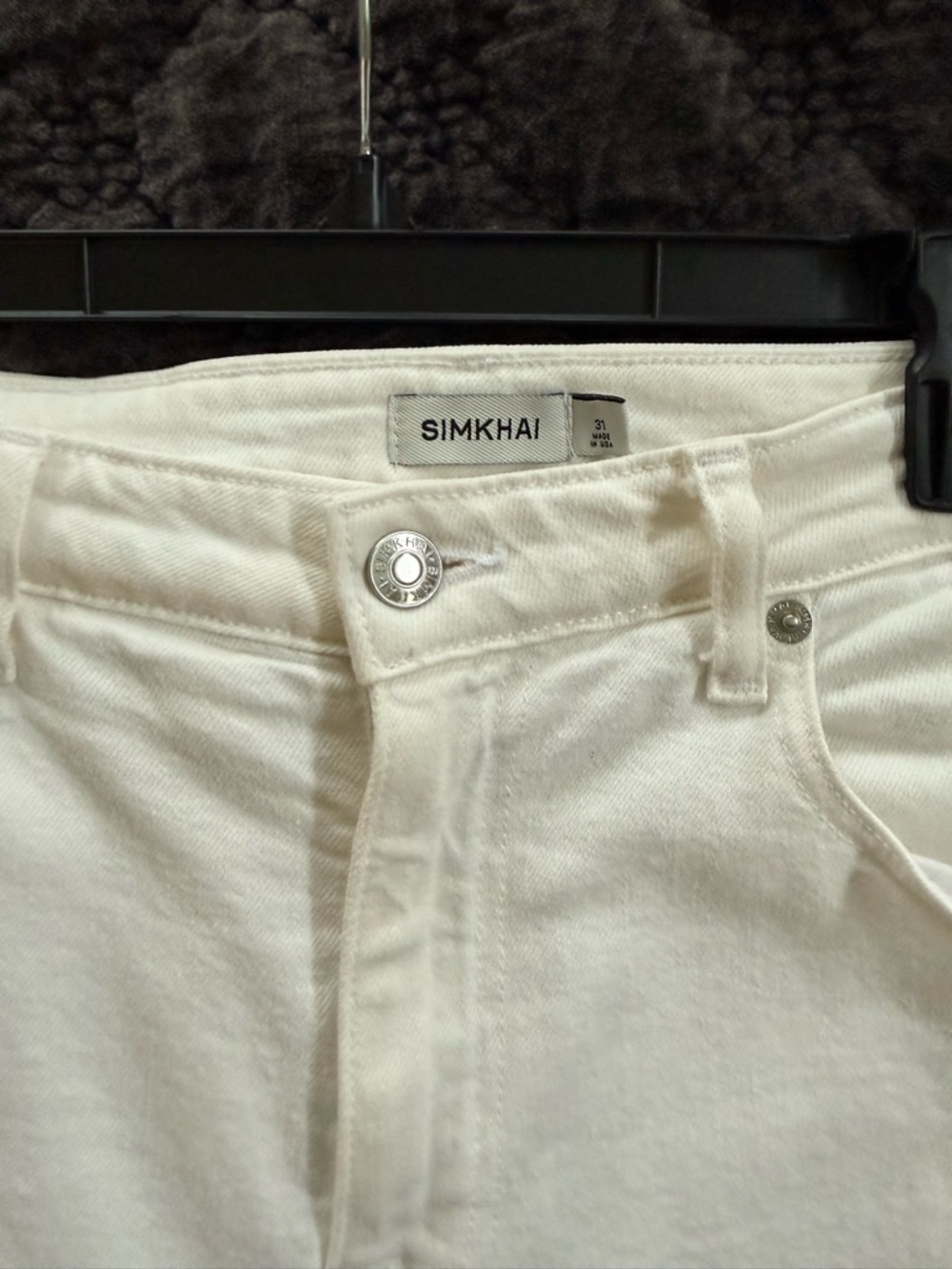 SIMKHAI Women's White High-Rise Jeans
